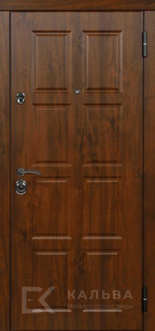 Фото «Железная дверь орех и чёрный квадро без остекления №4»