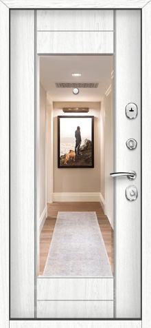 Фото №2 «Металлическая дверь венге с зеркалом белая МДФ для квартиры №53»